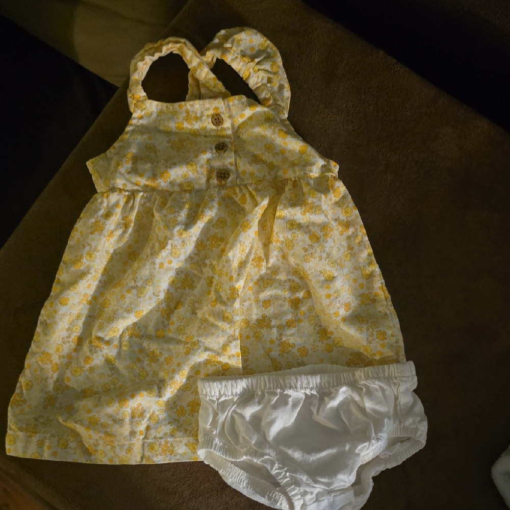 Carter's Sunny Floral Dress with White Diaper Cover